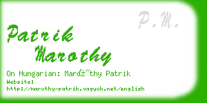 patrik marothy business card